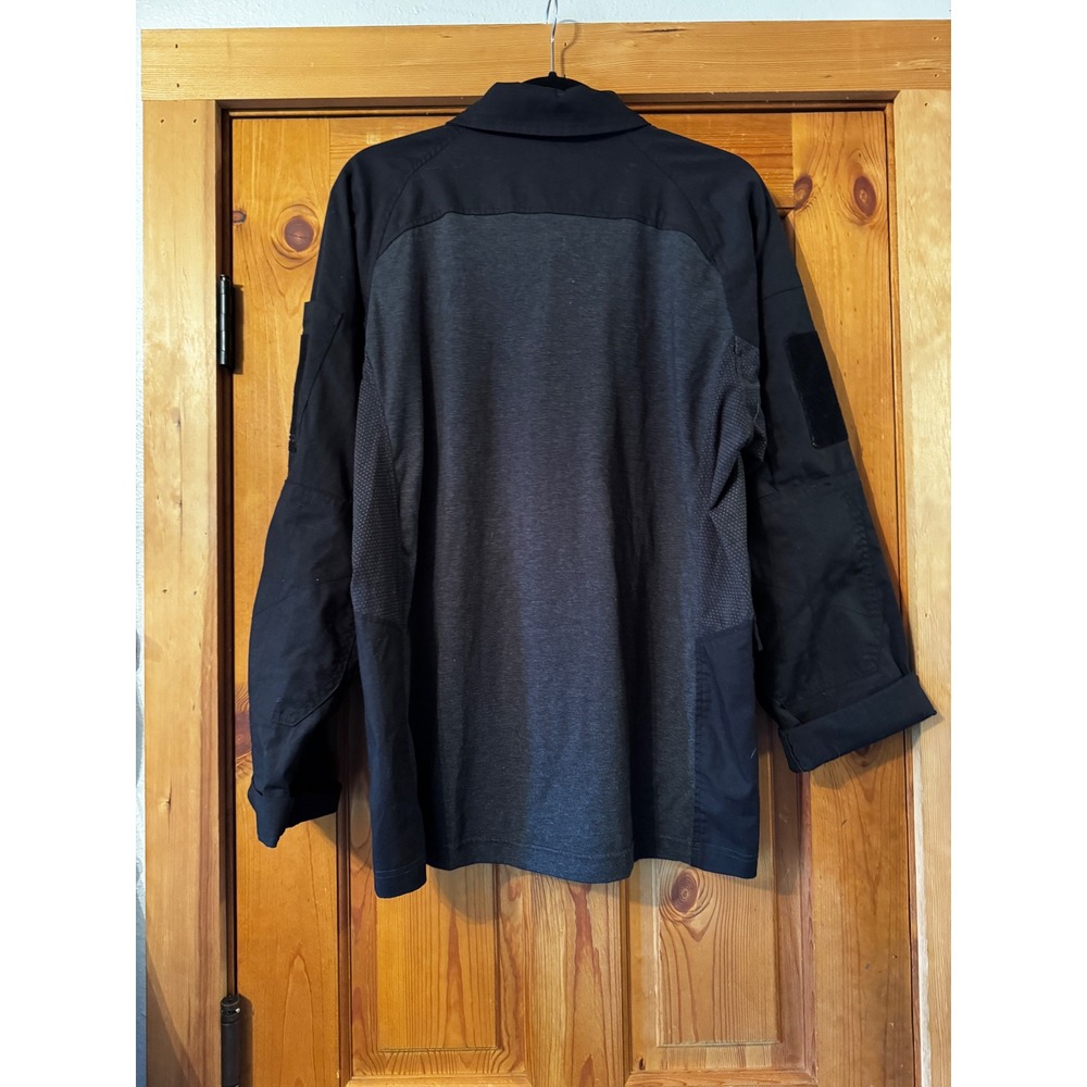 CQR Mens Tactical Combat Shirt Black Grey Quarter Zip Ripstop XL - Picture 3 of 8